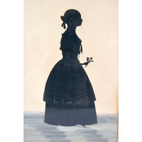 750 - A VICTORIAN SILHOUETTE. 38 cm x 28cm.