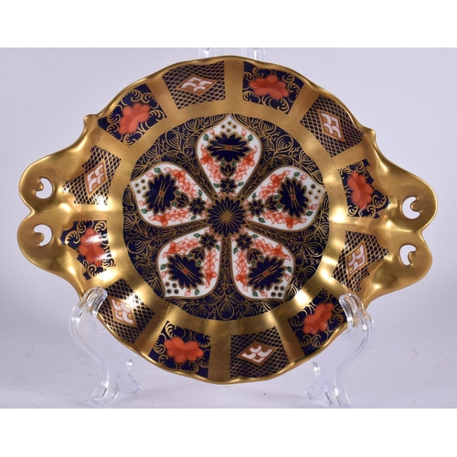 787 - THREE PIECES OF ROYAL CROWN DERBY IMARI WARES. Largest 20cm diameter. (3)