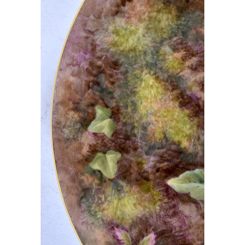 831 - A LARGE ROYAL WORCESTER FRUIT PAINTED PLATE by Ayrton. 25.5 cm diameter.