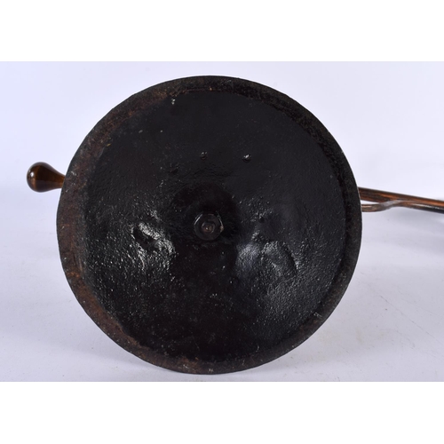 836 - A LARGE 19TH CENTURY GERMAN CAST IRON SPINNING GLOBE INSTRUMENT with turned wood handle. 52 cm x 42 ... 