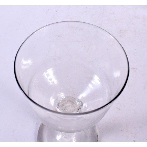 844 - A LALIQUE GLASS DISH together with an air twist goblet. Largest 20cm high. (2)