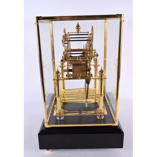 860 - A LARGE ROLLING BALL SKELETON CONGREVE CLOCK. 42 cm x 28cm.