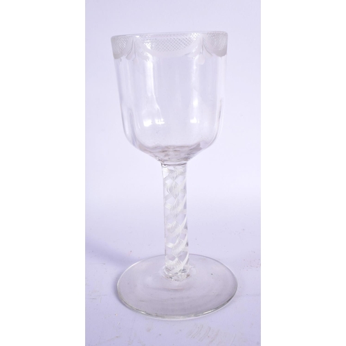 867 - AN ANTIQUE WINE GLASS. 15.5 cm high.