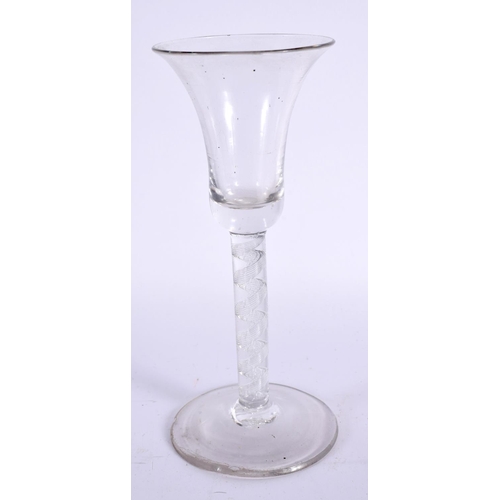 872 - AN ANTIQUE WINE GLASS. 15.5 cm high.