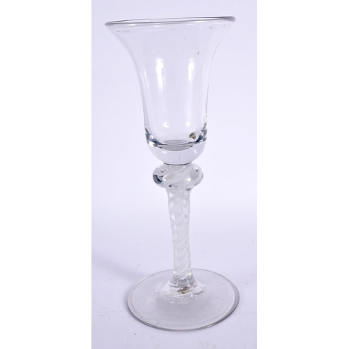 873 - AN ANTIQUE WINE GLASS. 17.5 cm high.