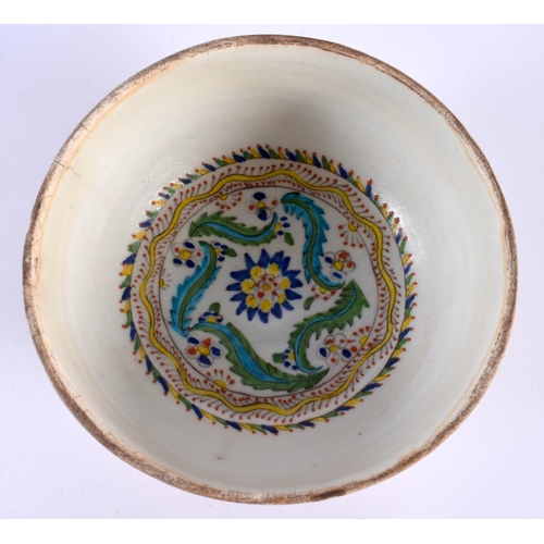 89 - A TURKISH OTTOMAN KUTAHYA POTTERY BOWL. 18cm diameter.