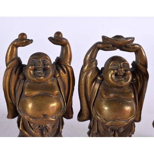 890 - SIX CHINESE BRONZE BUDDHAS. 7cm high. (6)