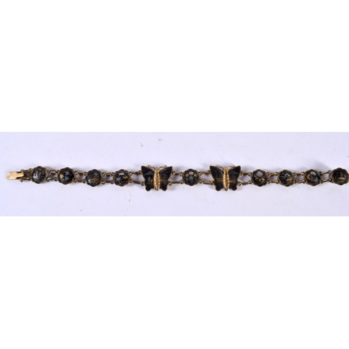 1074 - A JAPANESE TAISHO PERIOD MIXED METAL BRACELET. 12.5 grams. 18cm long.