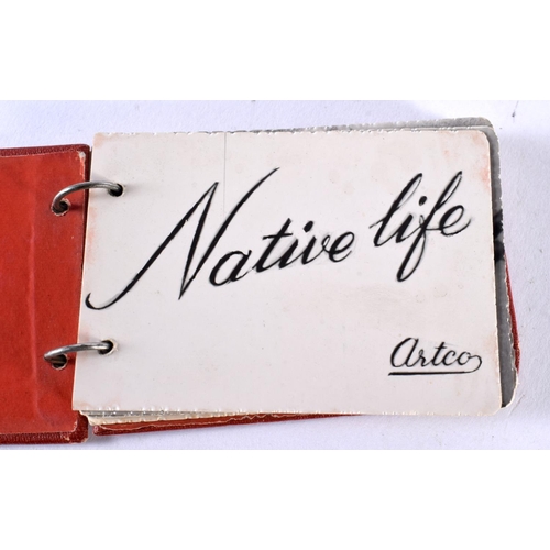 1075 - AN UNUSUAL VINTAGE TRIBAL NATIVE LIFE SOUTH AFRICAN PHOTOGRAPHIC BOOKLET. 7.5 cm x 5.5 cm.