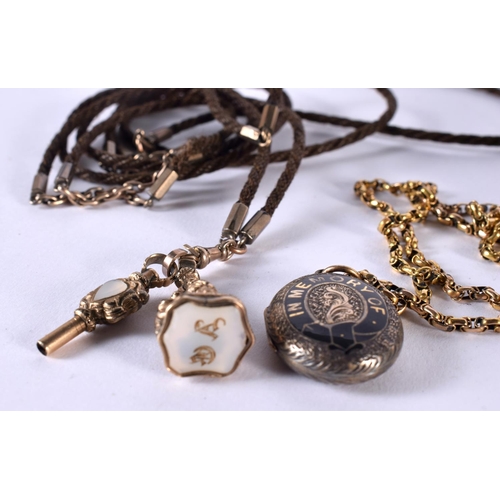 1078 - ASSORTED ANTIQUE MOURNING JEWELLERY in various forms and sizes. 77 grams overall. Largest 8.5 cm x 2... 