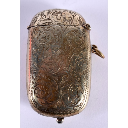 1089 - AN ANTIQUE COMBINATION SILVER PLATED VESTA SOVEREIGN VESTA CASE. 47.4 grams. 6.25 cm x 3.75 cm.