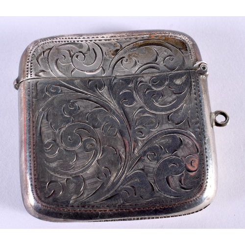 1094 - AN ANTIQUE SILVER VESTA CASE. Birmingham 1908. 32.7 grams. 5 cm x 5 cm.