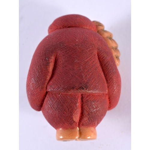 1120 - A CHINESE CARVED NUT FATHER CHRISTMAS. 4.5 cm x 3 cm.