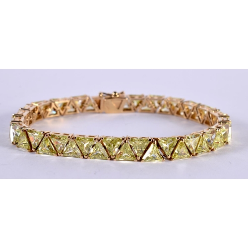 1169 - A SILVER GILT BRACELET SET WITH CZ.  Stamped 925, length 18cm, weight 23g