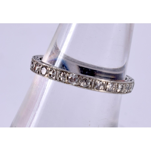 1183 - A DIAMOND ETERNITY RING.  Size N, weight 2.1g