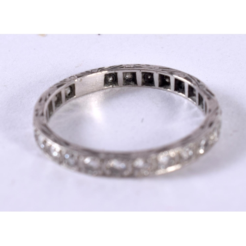 1183 - A DIAMOND ETERNITY RING.  Size N, weight 2.1g