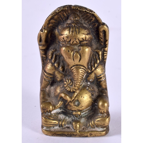 1207 - INDIAN BRONZE FIGURE OF GANESHA Hindu god of beginnings, who is traditionally worshipped before any ... 