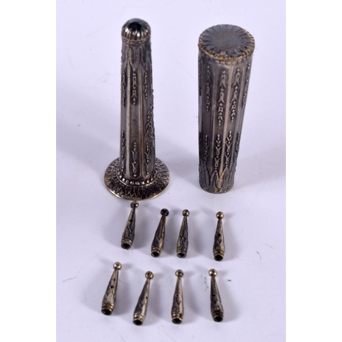 1229 - AN EDWARDIAN CASED SET OF PARASOL FITTINGS.