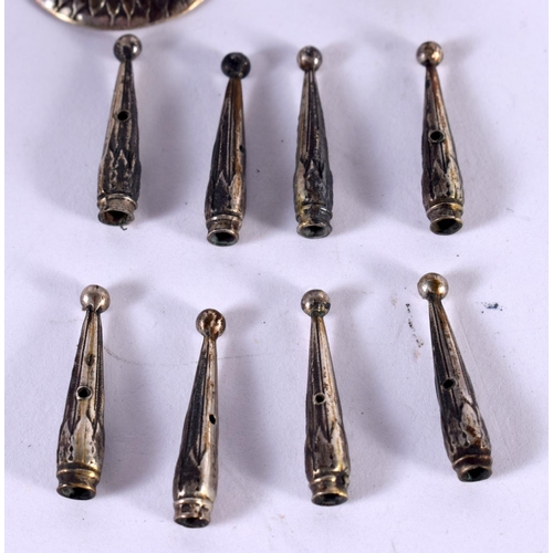 1229 - AN EDWARDIAN CASED SET OF PARASOL FITTINGS.