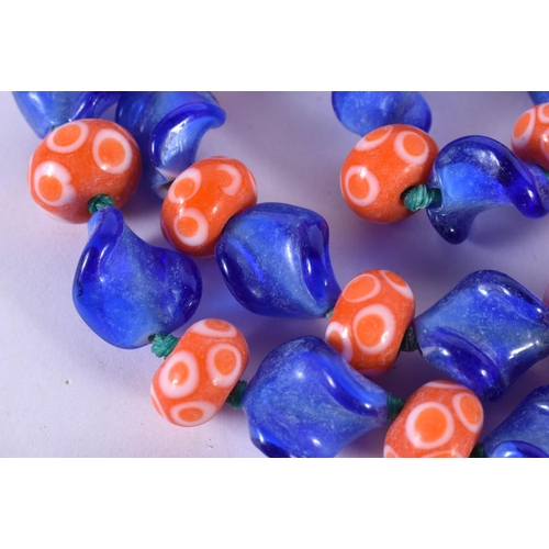 1251 - TWO ITALIAN STYLE GLASS BEAD NECKLACES..  Longest 76cm (2)