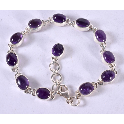 1255 - A SILVER GEM SET BRACELET.  Stamped 925, Length 23cm, weight 14.6g