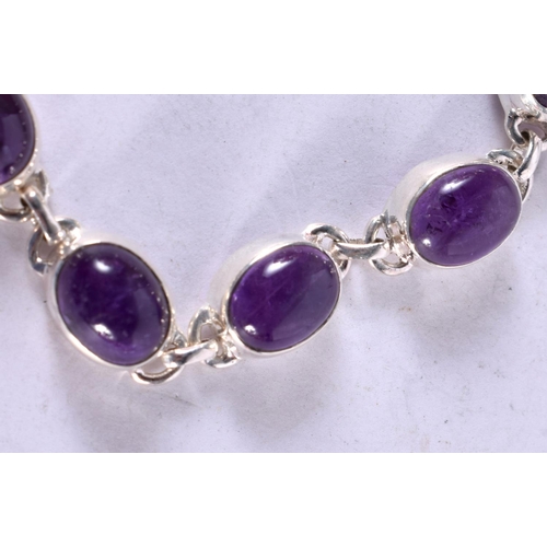 1255 - A SILVER GEM SET BRACELET.  Stamped 925, Length 23cm, weight 14.6g