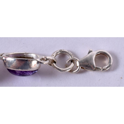 1255 - A SILVER GEM SET BRACELET.  Stamped 925, Length 23cm, weight 14.6g