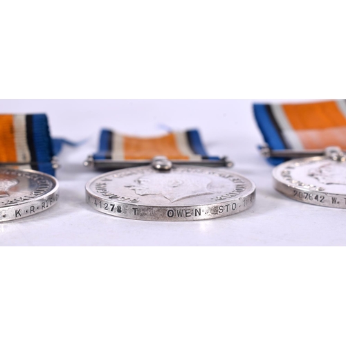 1283 - FOUR GEORGE V WAR MEDALS.  Awarded to K41278 T Owen Sto1 RN, 207642 WT Barry Sig RN. 230659 3AM
HS M... 