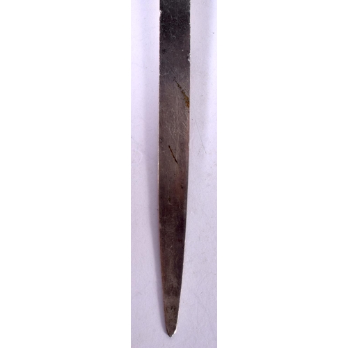 1284 - A CONTINENTAL SILVER LETTER OPENER.  Stamped Silver 84, 22cm x 1.8 cm, weight 35g