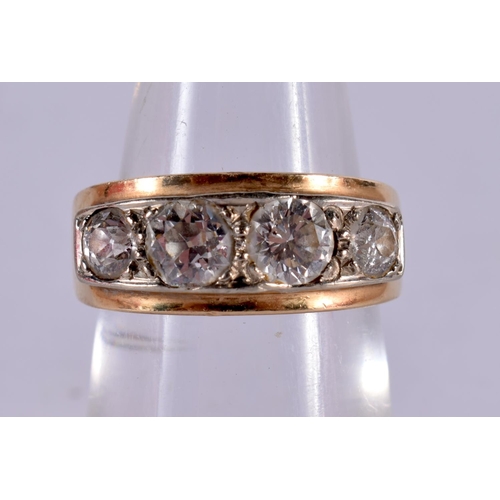 1326 - AN ANTIQUE GOLD 1.4 CT OLD CUT DIAMOND RING. L. 5.7 grams.