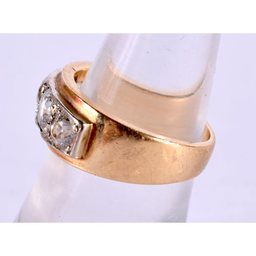 1326 - AN ANTIQUE GOLD 1.4 CT OLD CUT DIAMOND RING. L. 5.7 grams.