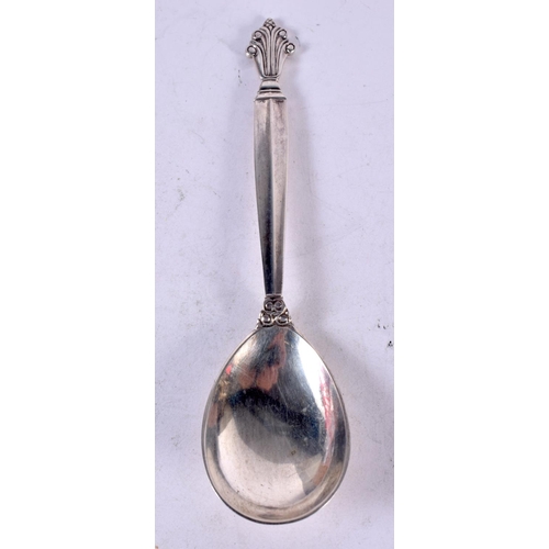 1333 - A GEORG JENSEN SILVER SPOON. 34 grams. 15cm x 4 cm.