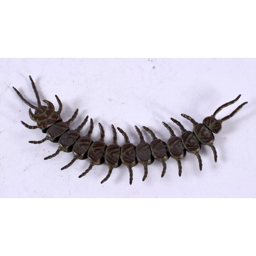 1334 - A JAPANESE BRONZE CENTIPEDE OKIMONO. 46 grams. 16 cm long.