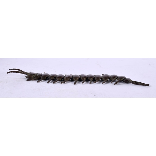 1334 - A JAPANESE BRONZE CENTIPEDE OKIMONO. 46 grams. 16 cm long.