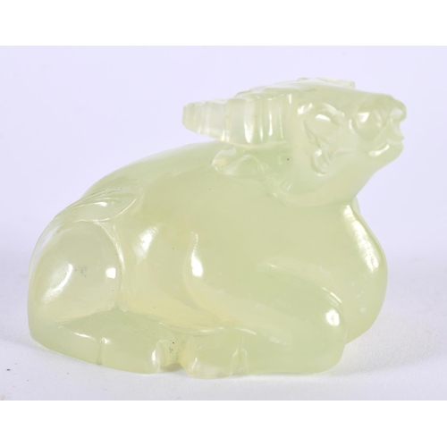 1390 - A CARVED JADE WATER BUFFALO.  5cm x 2.7cm x 3.4cm, weight 51g