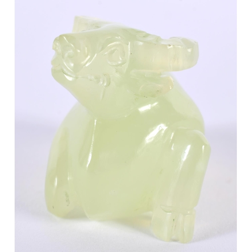 1390 - A CARVED JADE WATER BUFFALO.  5cm x 2.7cm x 3.4cm, weight 51g