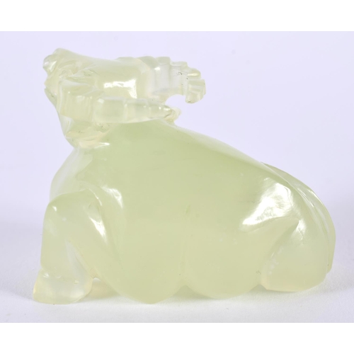 1390 - A CARVED JADE WATER BUFFALO.  5cm x 2.7cm x 3.4cm, weight 51g