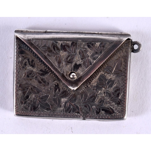 1398 - A SILVER STAMP CASE.  Hallmarked Birmingham 1902, 2.4cm X 3cm, weight 5.4g