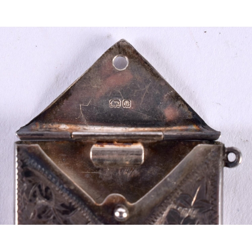 1398 - A SILVER STAMP CASE.  Hallmarked Birmingham 1902, 2.4cm X 3cm, weight 5.4g