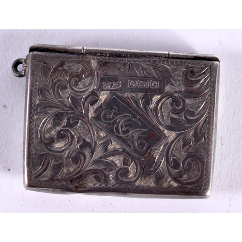 1398 - A SILVER STAMP CASE.  Hallmarked Birmingham 1902, 2.4cm X 3cm, weight 5.4g