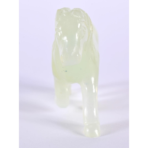 1399 - A CARVED JADE HORSE.  6.5cm x 4.7cm x 2 cm, weight 53g