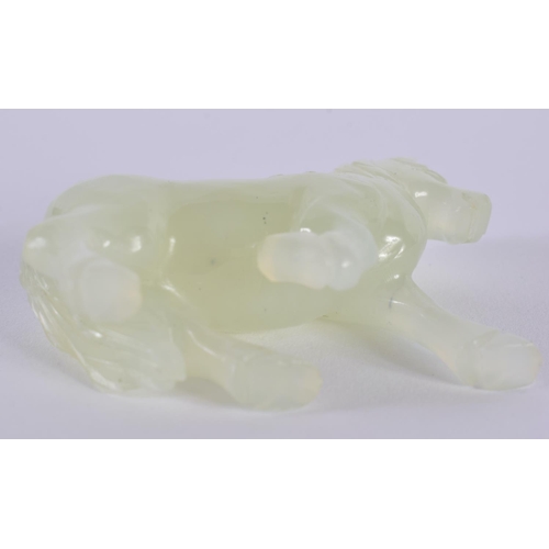 1399 - A CARVED JADE HORSE.  6.5cm x 4.7cm x 2 cm, weight 53g