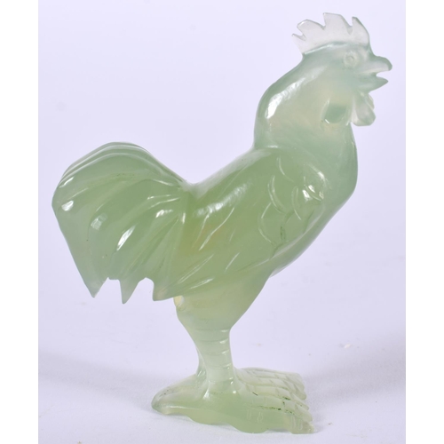 1400 - A CARVED JADE ROOSTER.  6.7cm x 5cm x 2.4cm, weight 50g