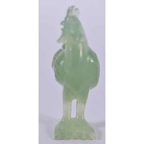 1400 - A CARVED JADE ROOSTER.  6.7cm x 5cm x 2.4cm, weight 50g