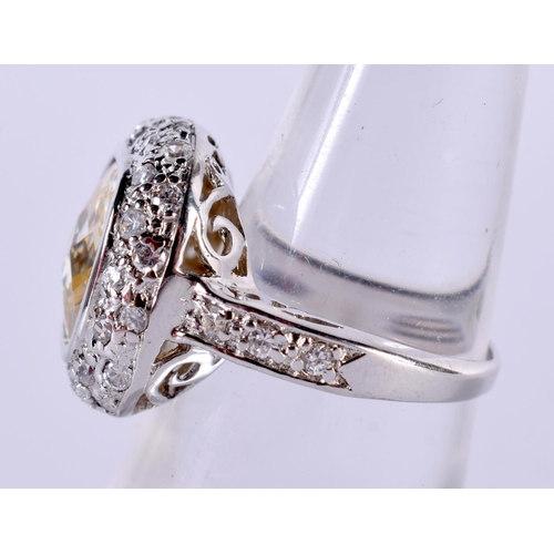 1412 - A SILVER GEM SET RING.  Size L, Stamped 925, weight 5.4g