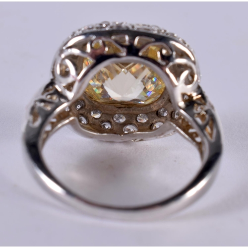 1412 - A SILVER GEM SET RING.  Size L, Stamped 925, weight 5.4g