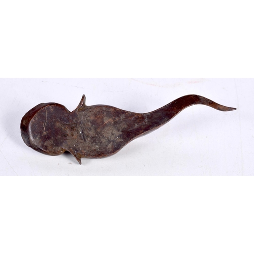 1426 - A BRONZE MODEL OF A CATFISH.  12.3cm x 4cm x 1.8 cm, weight 174g