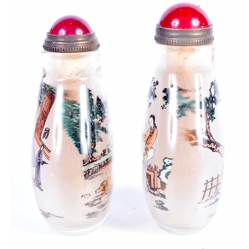 1452 - TWO CHINESE SNUFF BOTTLES.  Largest 6.9cm x 4.2 cm x 2.5cm (2)