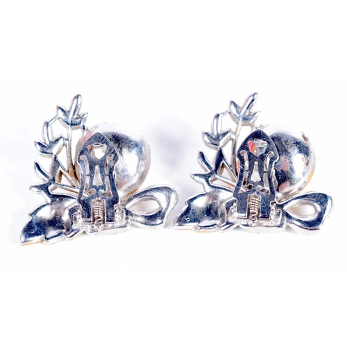 1467 - A PAIR OF ART DECO EARRINGS.  4cm x 3.6 cm, weight 34.9g