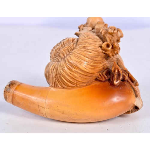 1481 - A MEERSCHAUM PIPE BOWL CARVED AS A VICTORIAN LADY,  8.5cm x 5.6 cm x 5.9cm